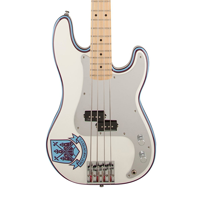 Fender Steve Harris Precision Bass Akçaağaç Klavye Olympic White Chrome PG Bas Gitar